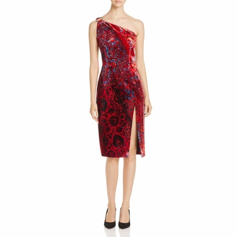 ELIE TAHARI Carter Velvet Floral Print Dress 1661